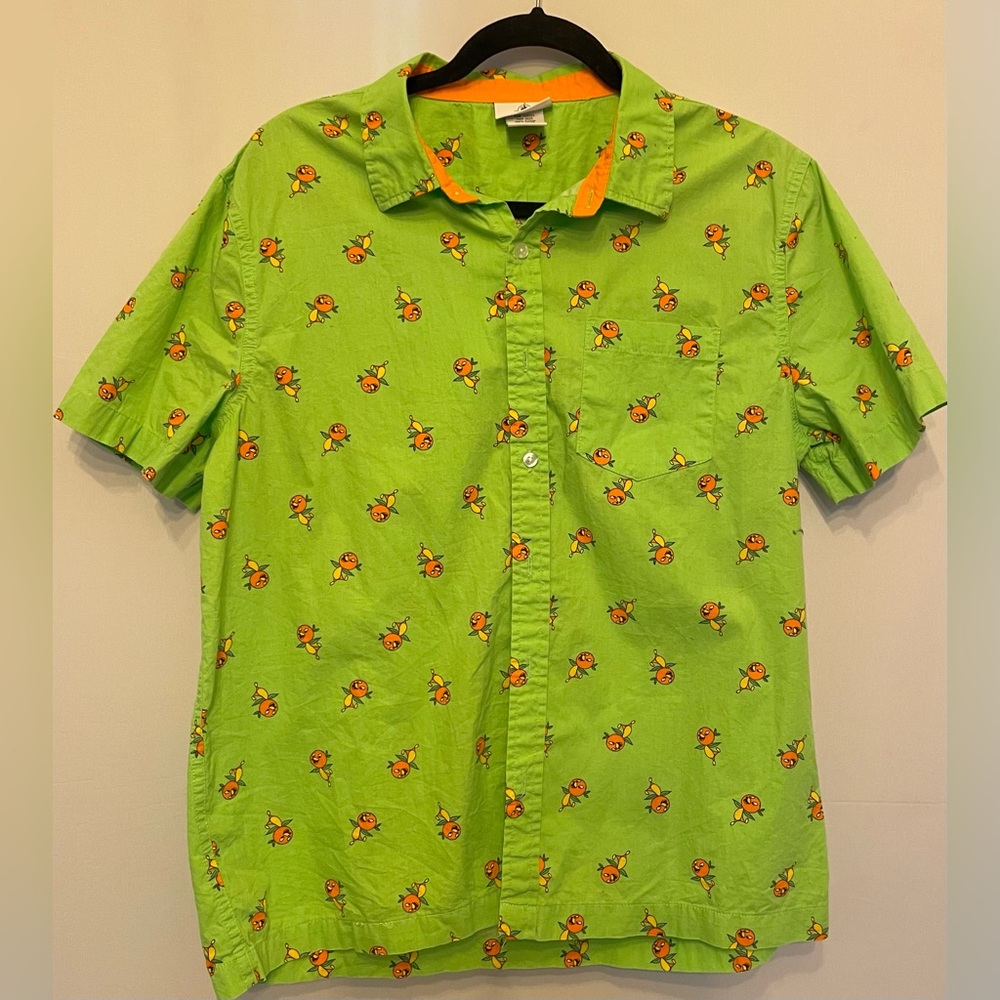 Disney Parks Orange Bird Green Button Down- Pre-owned